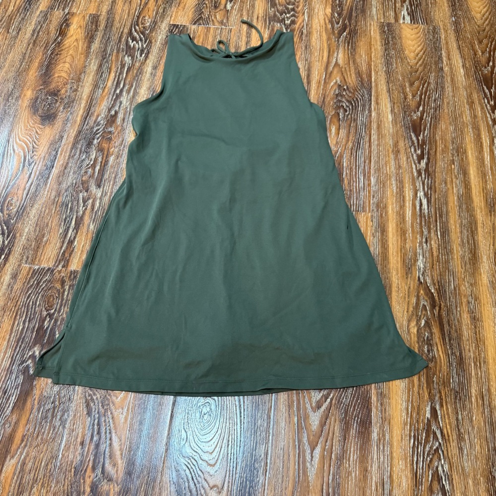 OFFLINE by Aerie XL Exercise Dress Womens Olive Green Real Me Open Back Tie